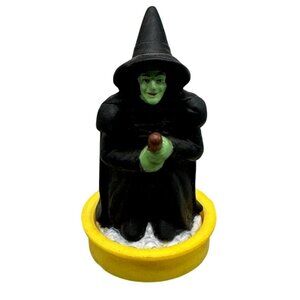 Vintage 1988 Wizard Of Oz Wicked Witch Figurine Black Hat Green Base stamp READ